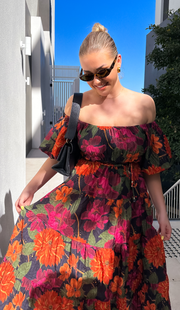 Paige Maxi Dress - Black Floral