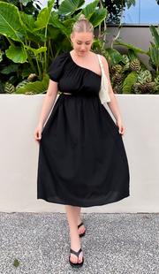 Brianna Midi Dress - Black